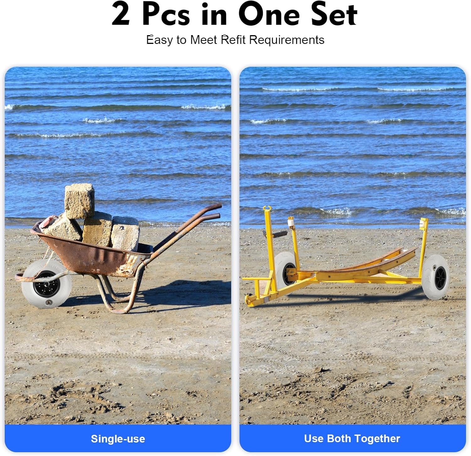 Beach Balloon Wheels 2 Pack 9  - Fishing Kayak Cart incelemesi ve fiyatı